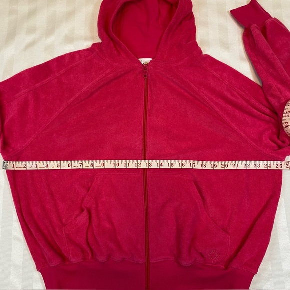 Offline by Aerie Terry Full Zip Hoodie Women's XS Pink Fleece Gorpcore Beach - Picture 4 of 13